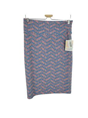 NWT Chevron Pencil Skirt Cassie Stretch Bodycon Office Y2K Mod Retro LuLaRoe M